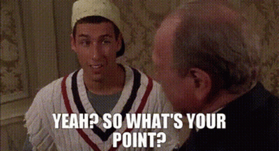 A Man In A Baseball Cap Is Talking To Another Man In A Sweater . GIF