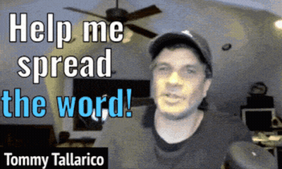 A Man In A Baseball Cap Says Help Me Spread The World GIF