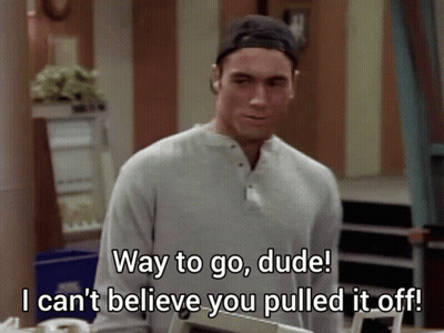 A Man In A Baseball Cap Says Way To Go Dude I Can T Believe You Pulled It Off GIF