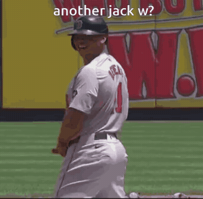 A Man In A Baseball Uniform With The Number 1 On It GIF