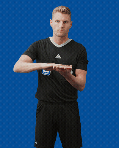 A Man In A Black Adidas Shirt Holds A Red Card GIF