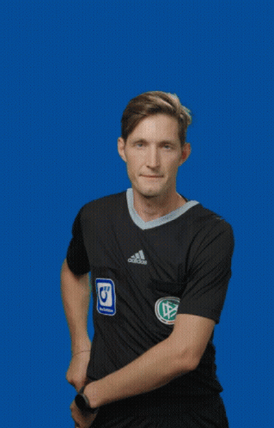 A Man In A Black Adidas Shirt Holds Up A Red Card GIF
