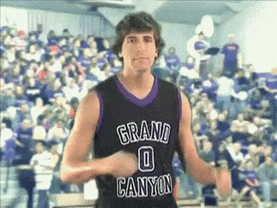 A Man In A Black And Purple Grand Canyon Basketball Jersey GIF