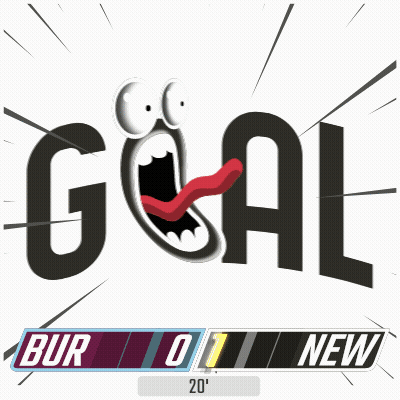 A Man In A Black And White Striped Shirt Stands In Front Of A Scoreboard That Reads Bur 0-1 New GIF