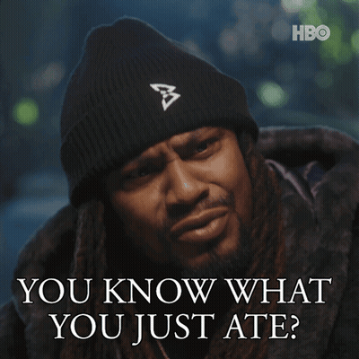 A Man In A Black Beanie Says You Know What You Just Ate GIF