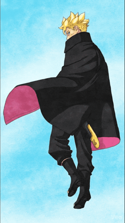 A Man In A Black Cape With A Pink Stripe On The Side GIF
