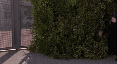 A Man In A Black Hooded Jacket Stands In Front Of A Fence GIF