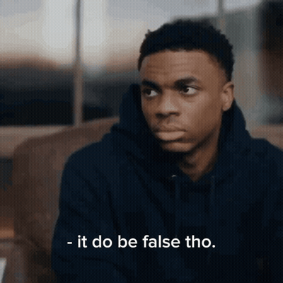 A Man In A Black Hoodie Is Sitting On A Couch And Says It Do Be False Tho . GIF