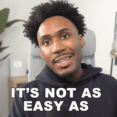 A Man In A Black Hoodie With The Words It 'S Not As Easy As GIF