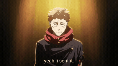 A Man In A Black Jacket And Red Scarf Is Standing In Front Of A Light And Says `` Yeah , I Sent It '' GIF