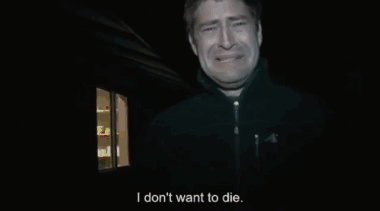A Man In A Black Jacket Is Saying I Don 'T Want To Die GIF