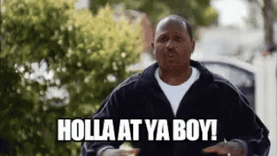 A Man In A Black Jacket Is Standing In Front Of A Car And Says Holla At Ya Boy . GIF