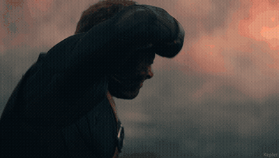 A Man In A Black Jacket Is Standing In Front Of A Cloudy Sky With Kepler Written On The Bottom GIF