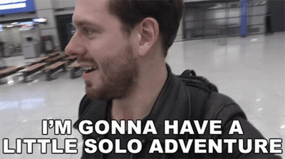A Man In A Black Jacket Says I 'M Gonna Have A Little Solo Adventure GIF