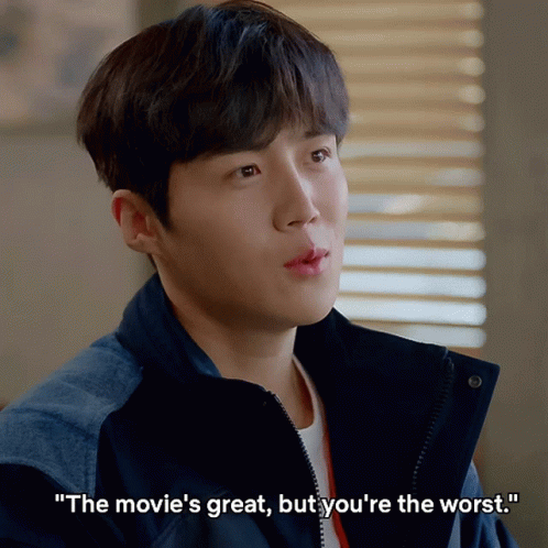 A Man In A Black Jacket Says The Movie 'S Great But You 'Re The Worst GIF