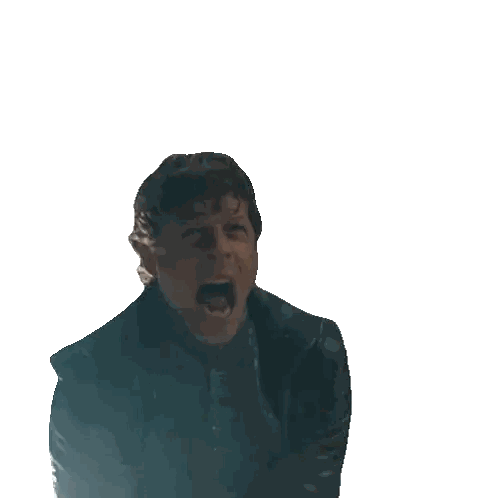 A Man In A Black Jacket With His Mouth Open Sticker