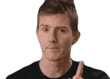 A Man In A Black Shirt Is Giving A Thumbs Up Sign Sticker
