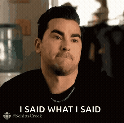 A Man In A Black Shirt Is Making A Face And Saying I Said What I Said GIF