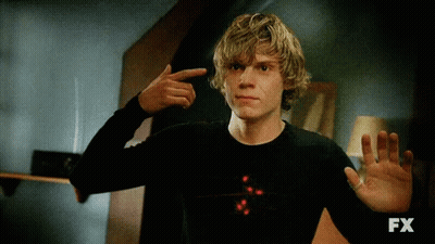 A Man In A Black Shirt Is Pointing At Himself And The Fx Logo Is Visible GIF