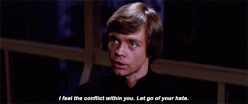 A Man In A Black Shirt Is Saying I Feel The Conflict Within You Let Go Of Your Hate GIF