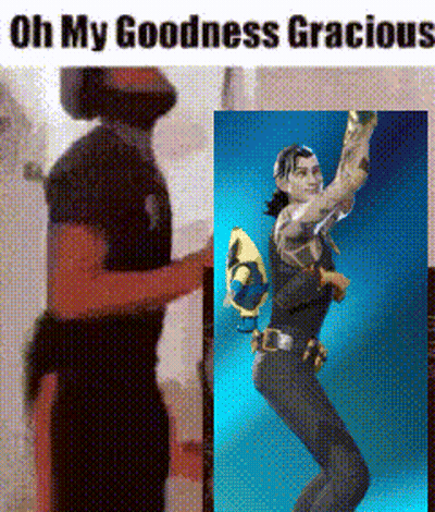 A Man In A Black Shirt Is Standing Next To A Picture Of A Man In A Black Shirt Holding A Gun . GIF