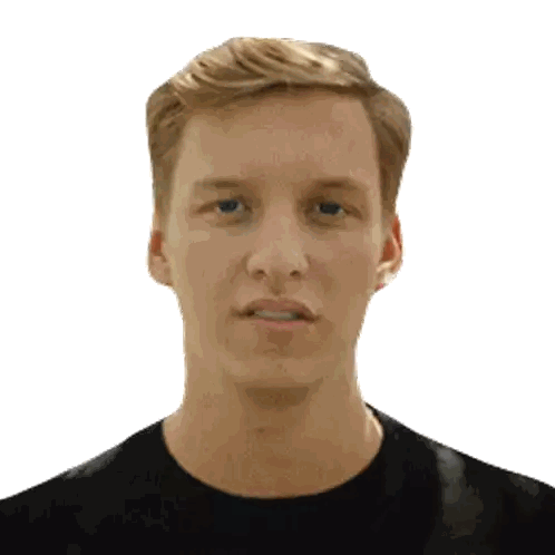 A Man In A Black Shirt Looks At The Camera Sticker
