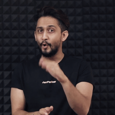 A Man In A Black Shirt Says " All These " In Yellow GIF