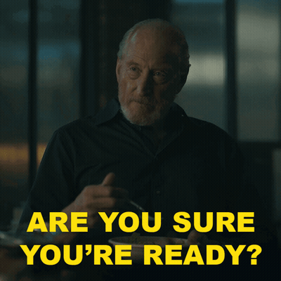 A Man In A Black Shirt Says " Are You Sure You 'Re Ready ? " GIF