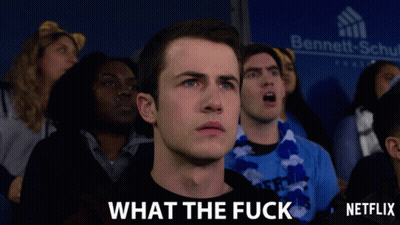 A Man In A Black Shirt Says " What The Fuck " In Front Of A Crowd GIF