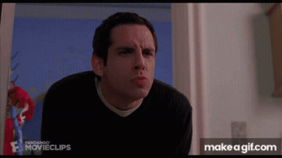 A Man In A Black Sweater Is Making A Funny Face In A Scene From A Movie GIF