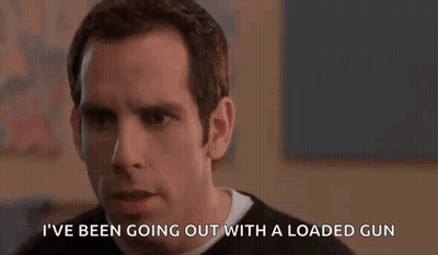 A Man In A Black Sweater Is Talking About Going Out With A Loaded Gun GIF