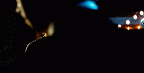 A Man In A Black Sweater Is Talking On A Cell Phone At Night . GIF