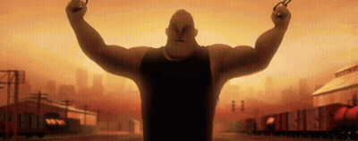 A Man In A Black Tank Top Is Holding A Pair Of Scissors In His Hands . GIF