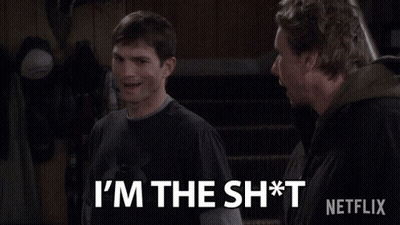 A Man In A Black Under Armour Shirt Says I 'M The Sh*t GIF