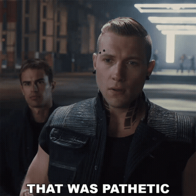 A Man In A Black Vest Says That Was Pathetic Next To Another Man GIF