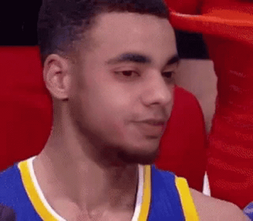 Man In Blue And Yellow Basketball Jersey GIF
