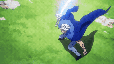A Man In A Blue Cape Is Holding A Sword In His Hand GIF