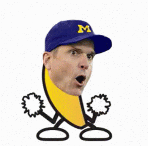 A Man In A Blue Hat With The Letter M On It GIF
