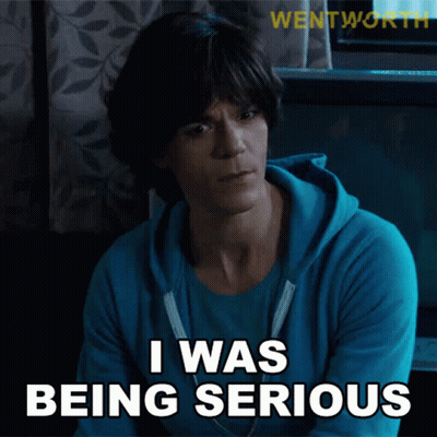 A Man In A Blue Hoodie Says " I Was Being Serious " GIF