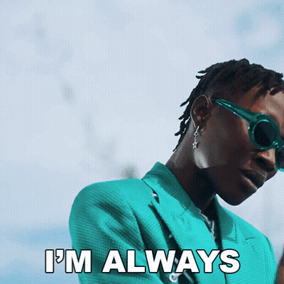 A Man In A Blue Jacket And Sunglasses Says I 'M Always GIF