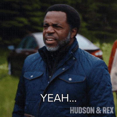 A Man In A Blue Jacket Says Thanks For The Reminder Hudson And Rex GIF