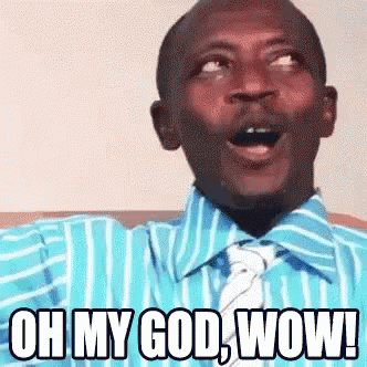 A Man In A Blue Shirt And Tie Is Saying Oh My God Wow . GIF