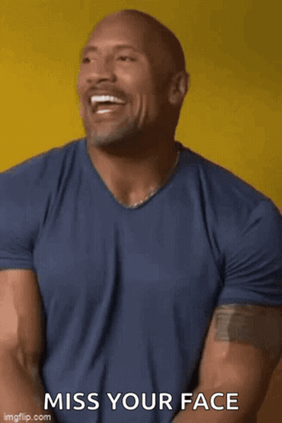A Man In A Blue Shirt Is Laughing And Saying Hey Girl !!! GIF