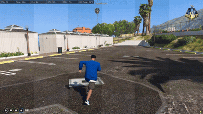 A Man In A Blue Shirt Is Running In A Video Game GIF