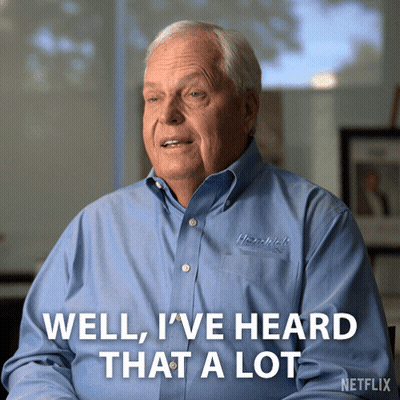 A Man In A Blue Shirt Is Saying Well I 'Ve Heard That A Lot GIF