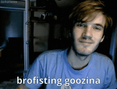 A Man In A Blue Shirt Says Brofisting Gozina GIF