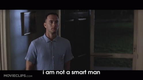 A Man In A Blue Shirt Says I Am Not A Smart Man In Front Of A Door GIF