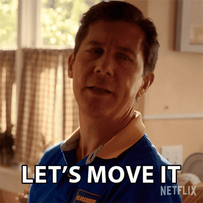 A Man In A Blue Shirt Says Let 'S Move It On Netflix GIF