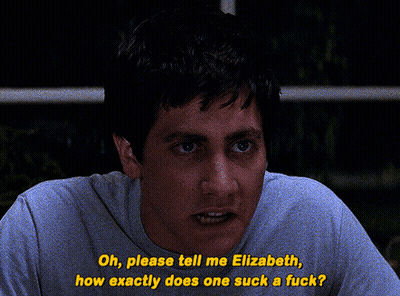 A Man In A Blue Shirt Says " Oh Please Tell Me Elizabeth " GIF