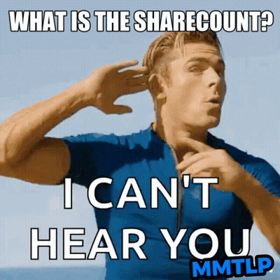 A Man In A Blue Shirt Says " What Is The Sharecount " GIF